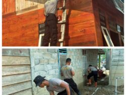 Brimob Sumut Hadir Sampai Tuntas, Huntara Dicat dan Saluran Air Warga Dibenahi
