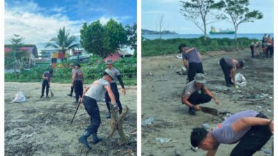 Menjaga Laut, Merawat Harapan: Brimob Sumut Bersihkan Pantai Sirao