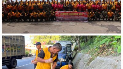 Gerakan Indonesia ASRI di Parapat! Kapolres Simalungun Pimpin Ratusan Personel Bersihkan Kawasan Wisata Danau Toba