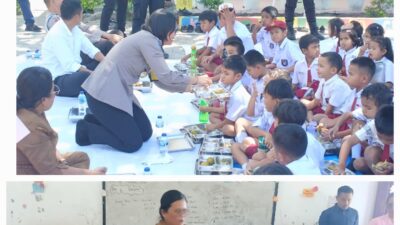 Kapolres Samosir Makan Bersama Pelajar SDN 10 Lumban Suhi-suhi Toruan, Tinjau Program Makan Bergizi Gratis dan Salurkan Bantuan