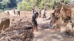 Satgas Gulbencal Kodim 0106/Aceh Tengah Tangani Longsor di Desa Lelumu