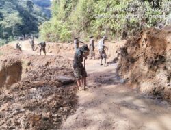 Satgas Gulbencal Kodim 0106/Aceh Tengah Tangani Longsor di Desa Lelumu