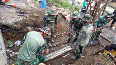 Progres Pembangunan Jembatan Gantung Burni Bius Capai 50,6 Persen, TNI dan Warga Gotong Royong