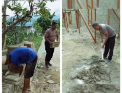 Tangan Bersatu Bangun Harapan: Brimob Bersama Warga Dirikan Rumah Korban Banjir di Tolang Julu