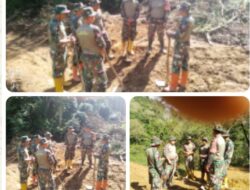 Satgas Gulbencal DPP Kodim 0106/Aceh Tengah Laksanakan Pembersihan Material Longsor di Desa Lelumu