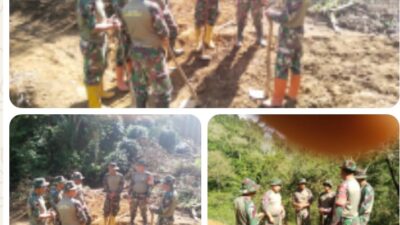 Satgas Gulbencal DPP Kodim 0106/Aceh Tengah Laksanakan Pembersihan Material Longsor di Desa Lelumu
