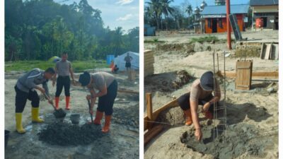 Brimob Batalyon C Kawal Pembangunan Hunian Tetap dan Sementara di Batang Toru