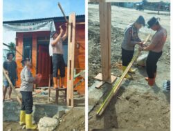 Bersama Warga Bangun Kembali Desa, Brimob Batalyon C Hadir di Lokasi Huntara