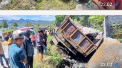 Truk Mitsubishi Fuso Diduga Rem Blong, Tabrak Sejumlah Kendaraan di Bener Meriah