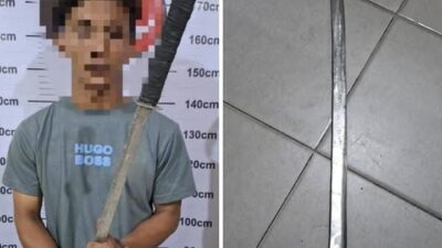 Razia Gabungan Unit Reskrim Polsek Hamparan Perak dan Samapta Polda Sumut Amankan Pria Pembawa Samurai
