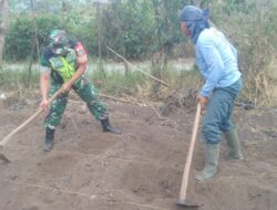 Wujud Kepedulian, Babinsa Koramil 03/Pegasing Laksanakan Komsos dan Pendampingan Hanpangan di Desa Linung Ayu