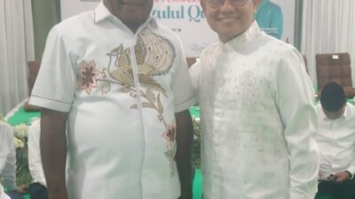 Ketua Umum DPP PKB Abdul Muhaimin Iskandar Bersama Ketua DPW PKB Papua pegunungan Asis Lani saat buka puasa bersama di Jakarta