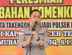 Kapolres Aceh Tengah Resmikan Perubahan Nomenklatur Polsek Kota Takengon Menjadi Polsek Kebayakan