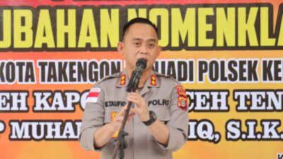 Kapolres Aceh Tengah Resmikan Perubahan Nomenklatur Polsek Kota Takengon Menjadi Polsek Kebayakan
