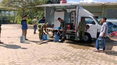 Penyaluran Air RO oleh Kodim 0106/Aceh Tengah di Desa Wih Nareh Berjalan Lancar