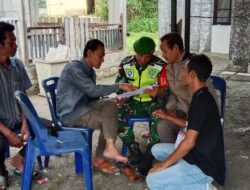 Babinsa Koramil 08/Silih Nara Laksanakan Komsos Bersama Aparatur Desa Kuala Rawa