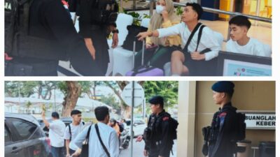 Personel Den Gegana Sat Brimob Polda Sumut Laksanakan Pengamanan di Stasiun KAI Medan dalam Operasi Ketupat Toba 2026