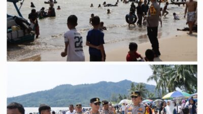 Pastikan Keamanan Libur Lebaran, Kapolres Tapteng Tinjau Langsung Pengamanan Objek Wisata
