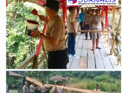 Dukung Akses Warga, Polresta Deli Serdang Laksanakan Renovasi Jembatan Presisi Merah Putih Kuala Sabah
