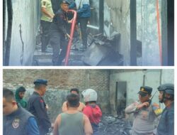 Gerak Cepat Brimob Polda Sumut Bantu Padamkan Kebakaran di Pematangsiantar