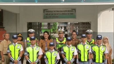 Sat Lantas Polres Pelabuhan Belawan Latih PKS di SMA Negeri 9 Medan