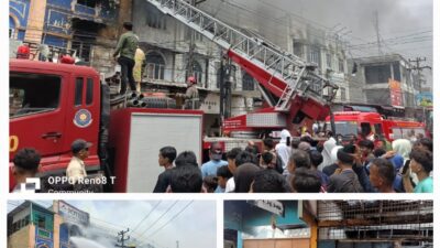 Polres Pelabuhan Belawan dan Polsek Medan Labuhan Amankan Lokasi Kebakaran di Marelan