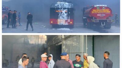 Respons Cepat Tanpa Tunda, Brimob Polda Sumut Berhasil Kendalikan Kebakaran di Medan Timur