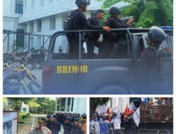 Brimob Polda Sumut Tampil Humanis dan Profesional, Kawal Penyampaian Aspirasi di Kantor Gubernur dengan Aman dan Kondusif