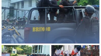 Brimob Polda Sumut Tampil Humanis dan Profesional, Kawal Penyampaian Aspirasi di Kantor Gubernur dengan Aman dan Kondusif