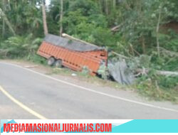 Truk Tronton Bermuatan Kopi Rem Blong di Bireuen, Kernet Meninggal Dunia