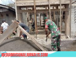 Babinsa Koramil Jagong Laksanakan Karya Bakti Bersama Warga Desa Binaan