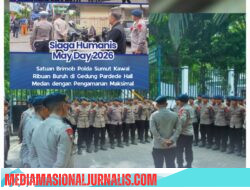 Siaga Humanis May Day 2026, Satuan Brimob Polda Sumut Kawal Ribuan Buruh di Gedung Pardede Hall Medan dengan Pengamanan Maksimal