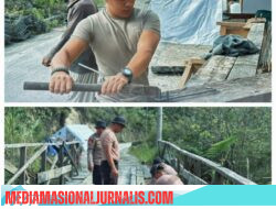 Perkuat Infrastruktur Desa, Brimob Sumut Lakukan Perbaikan Jembatan Gotting