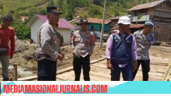 Polsek Bintang Aceh Tengah Amankan Perbaikan Jembatan Darurat di Bale Nosar Pasca Longsor