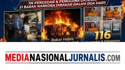 116 Pengedar dan Pengguna Diciduk, Polda Sumut Bakar 21 Barak Narkoba dalam Dua Hari