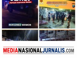 Patroli Dini Hari Brimob Sumut Perkuat Keamanan Kota Medan, Sambangi Pos Kamling dan Pelaku UMKM