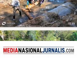 Wujud Kepedulian Babinsa, Sertu Mhd Asrul Gotong Royong Bangun Jembatan Darurat Bersama Warga