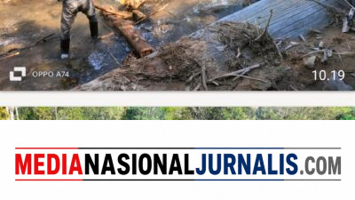 Wujud Kepedulian Babinsa, Sertu Mhd Asrul Gotong Royong Bangun Jembatan Darurat Bersama Warga