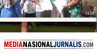 Babinsa Koramil 01/Lut Tawar Dampingi Penyaluran Bantuan Pangan Bulog di Desa Toweren Uken