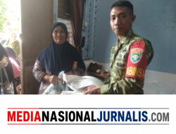 Babinsa Koramil 01/Lut Tawar Dampingi Penyaluran Bantuan Pangan di Desa Rawe