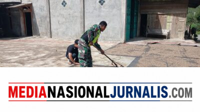 Babinsa Koramil 04/Bintang Bantu Warga Jemur Kopi di Desa LB 1