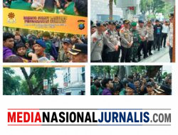 Pengamanan Humanis Warnai Aksi Penyampaian Aspirasi Mahasiswa di Gedung DPRD Sumut