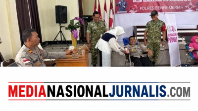 POLRES BENER MERIAH GELAR BAKTI KESEHATAN DONOR DARAH