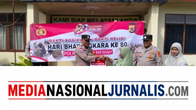 Polsek Bukit Salurkan Bansos untuk Masyarakat, Sambut Hari Bhayangkara ke-80