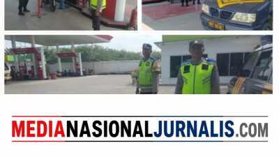 Guna Menjaga Keamanan Wilayah, Polsek Padang Tualang Rutin Melaksanakan Patroli Obyek Vital Pada SPBU