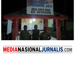 Sambangi Pos Kamling, Bhabinkamtibmas Polsek Secanggang Ajak Dukung Keamanan Lingkungan