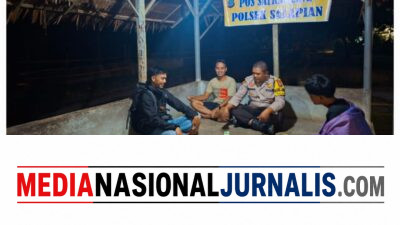 Bhabinkamtibmas Polsek Salapian Cek Pos Satkamling, Perkuat Keamanan Lingkungan Bersama Warga
