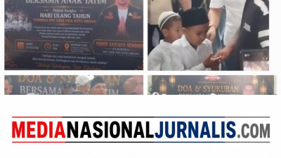Dengan Menyantuni Ratusan Anak Yatim, Ferdy Sanjaya Sembiring,Pembina GRIB Kota Medan Merayakan Hari Ulang Tahunnya