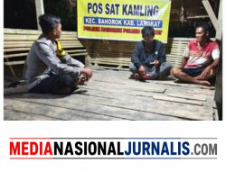 Sambangi Pos Kamling di Desa Suka Rakyat, Bhabinkamtibmas Polsek Bahorok Sampaikan Pesan Kamtibmas kepada Warga