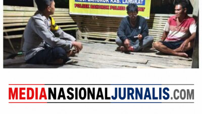 Sambangi Pos Kamling di Desa Suka Rakyat, Bhabinkamtibmas Polsek Bahorok Sampaikan Pesan Kamtibmas kepada Warga